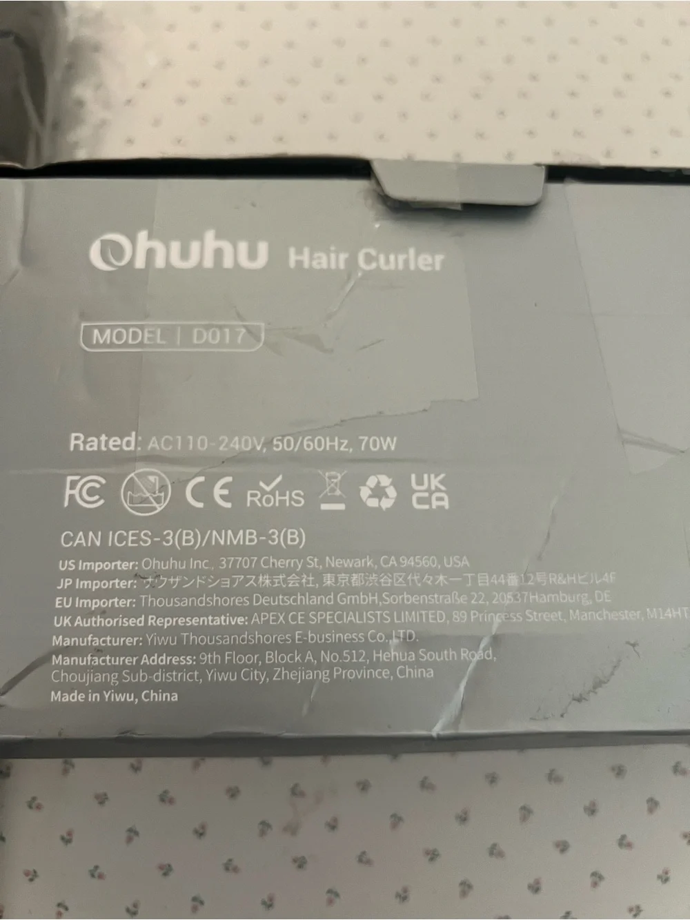 Ohuhu Interchangeable Hair Curler Set 5-in-1 Curling Wand Multiple Barrels NIB